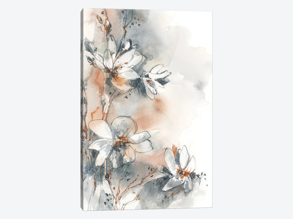 Blooming In Nordic Blue And Pale Peach II by Sophie Rodionov 1-piece Art Print