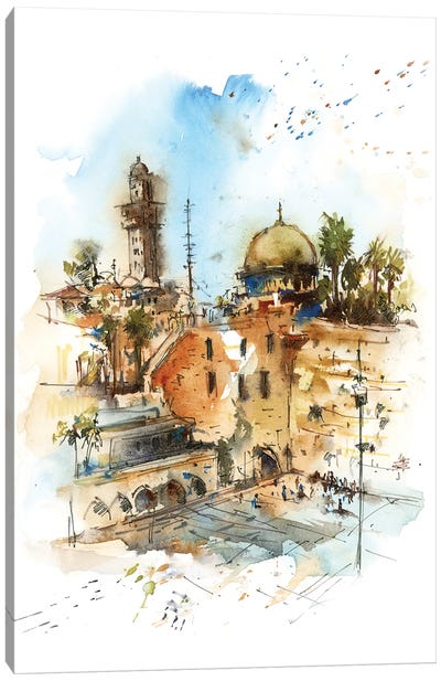 Wailing Wall Jerusalem Canvas Art Print - Wonders of the World