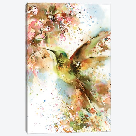 Hummingbird In Bright Colors Canvas Print #SRV143} by Sophie Rodionov Canvas Art