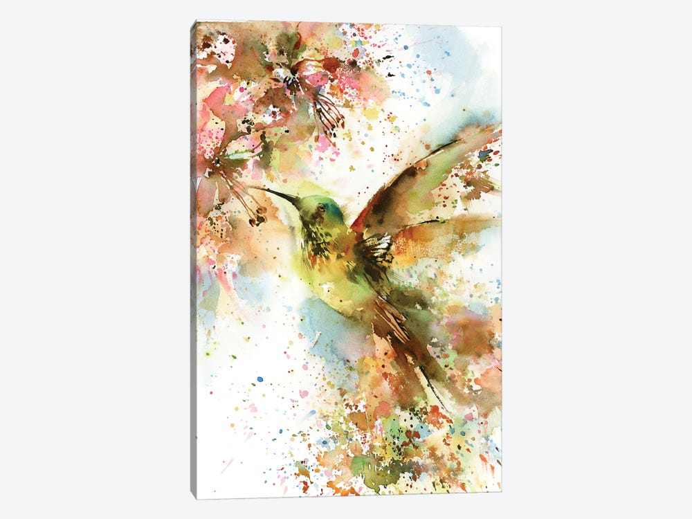 Hummingbird In Bright Colors by Sophie Rodionov 1-piece Canvas Art