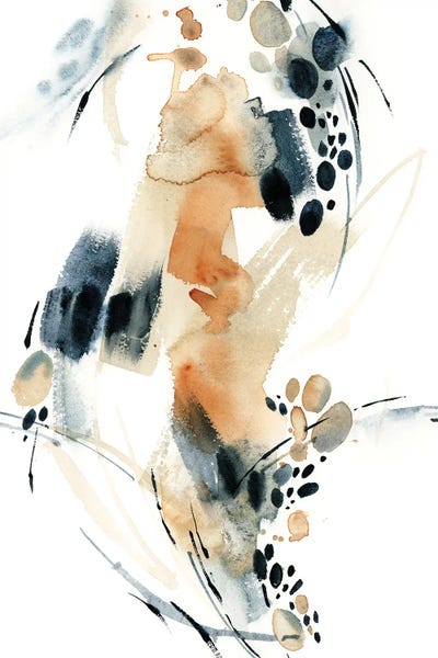 Scandinavian Office: Abstract In Blue And Terracotta IV by Sophie Rodionov