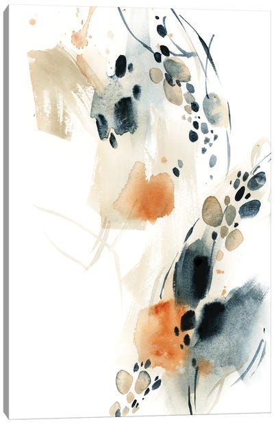 Abstract In Blue And Terracotta V Canvas Art Print - Serene Watercolors