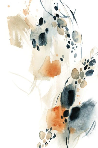 Scandinavian Office: Abstract In Blue And Terracotta V by Sophie Rodionov