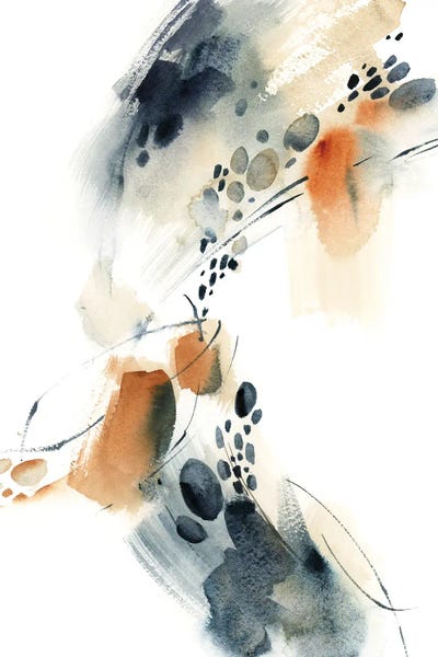 Scandinavian Office: Abstract In Blue And Terracotta VI by Sophie Rodionov