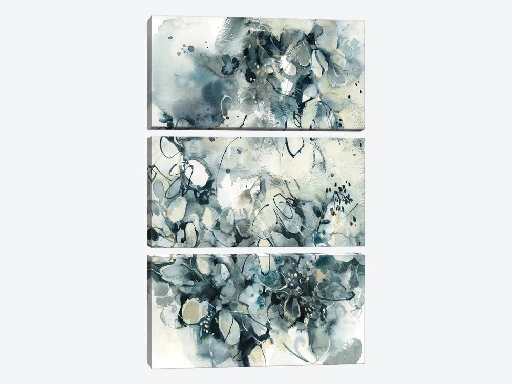 Abstract Botanical In Teal by Sophie Rodionov 3-piece Canvas Art