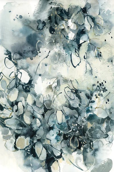 Abstract Watercolors: Abstract Botanical In Teal by Sophie Rodionov