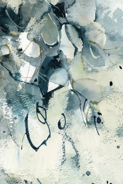 Abstract Botanical In Teal And Tan