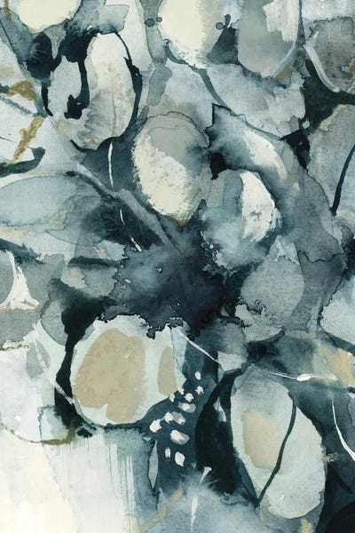 Natural Elements: Abstract Leaves In Teal by Sophie Rodionov