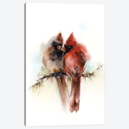 Northern Cardinals Canvas Print #SRV168} by Sophie Rodionov Canvas Wall Art
