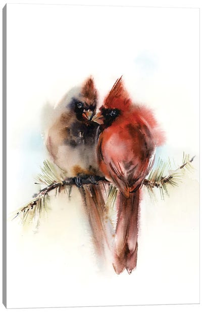 Northern Cardinals Canvas Art Print - Sophie Rodionov