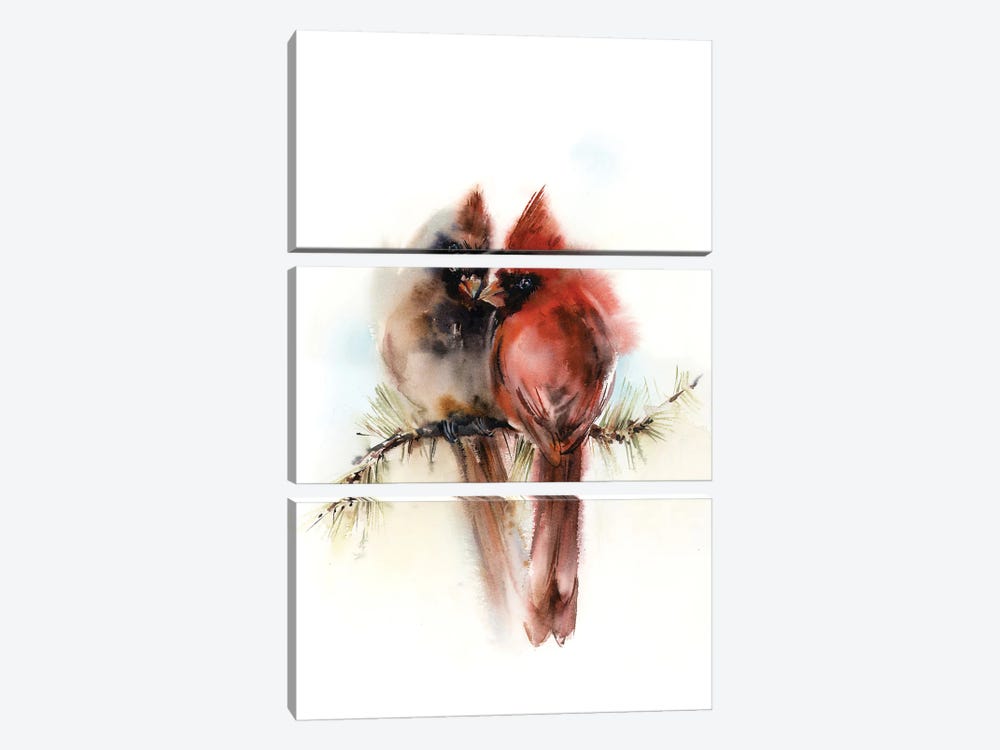 Northern Cardinals by Sophie Rodionov 3-piece Art Print
