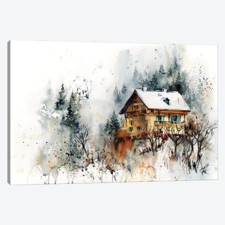 Mountains Cabin Canvas Print #SRV169} by Sophie Rodionov Canvas Art
