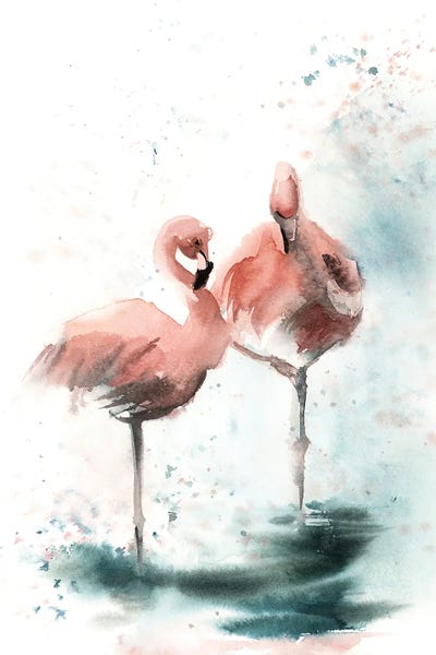 Dreamy Watercolor Artists: Flamingo by Sophie Rodionov