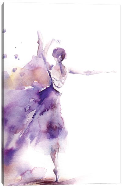 Ballerina In Purple I Canvas Art Print - Sophie Rodionov