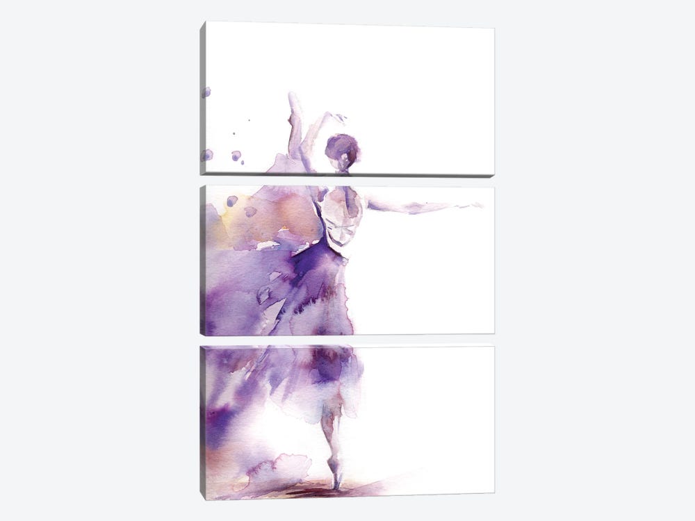 Ballerina In Purple I by Sophie Rodionov 3-piece Canvas Art Print