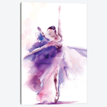 Ballerina In Purple II Canvas Print #SRV181} by Sophie Rodionov Canvas Wall Art