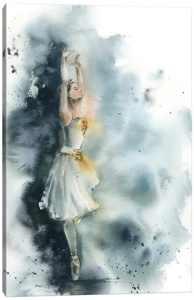 Ballerina In Blue I Canvas Art Print - Sophie Rodionov