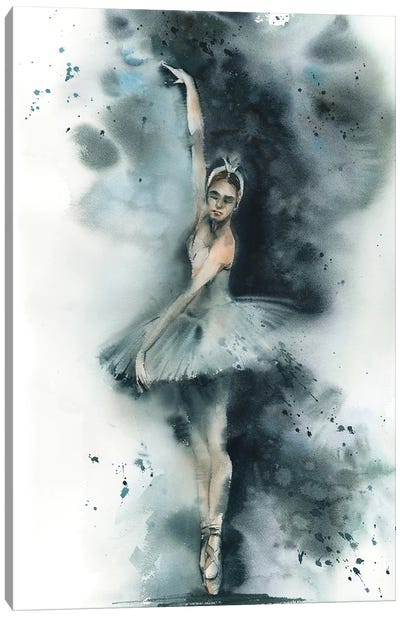 Ballerina In Blue II Canvas Art Print - Sophie Rodionov
