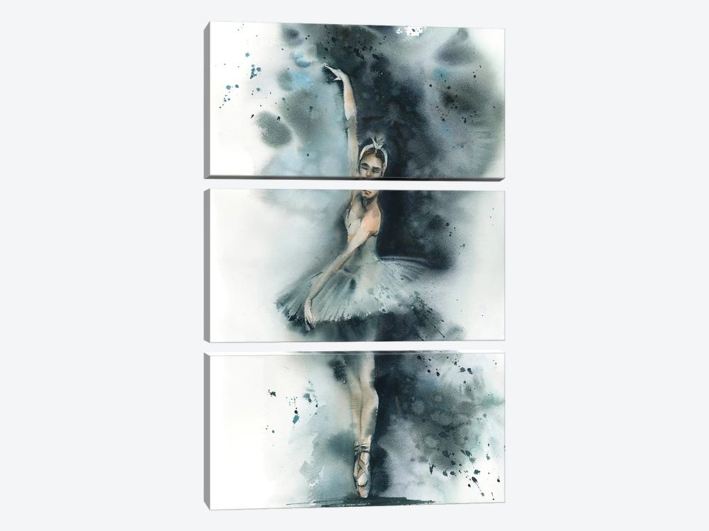 Ballerina In Blue II by Sophie Rodionov 3-piece Canvas Wall Art