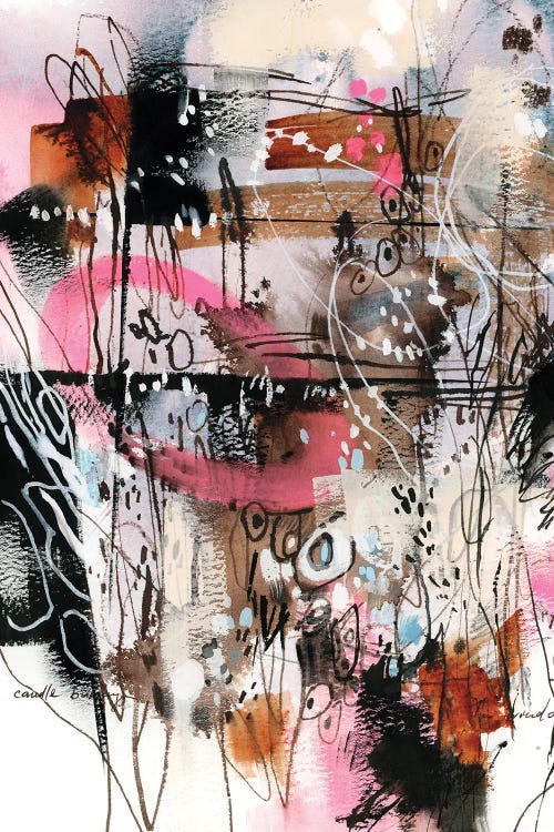 Abstract In Black With Pink And Burnt Orange N.2 by Sophie Rodionov wall art