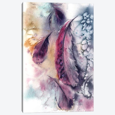 Purple Feathers Canvas Print #SRV26} by Sophie Rodionov Canvas Artwork