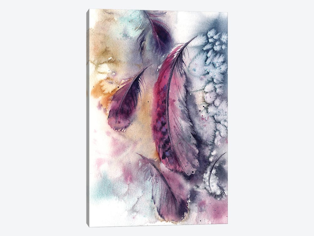 Purple Feathers by Sophie Rodionov 1-piece Canvas Art Print