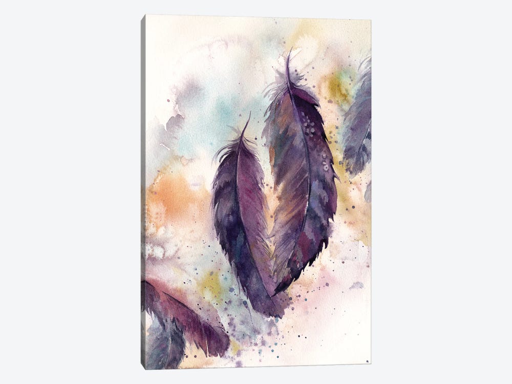 Feathers In Purple by Sophie Rodionov 1-piece Canvas Wall Art