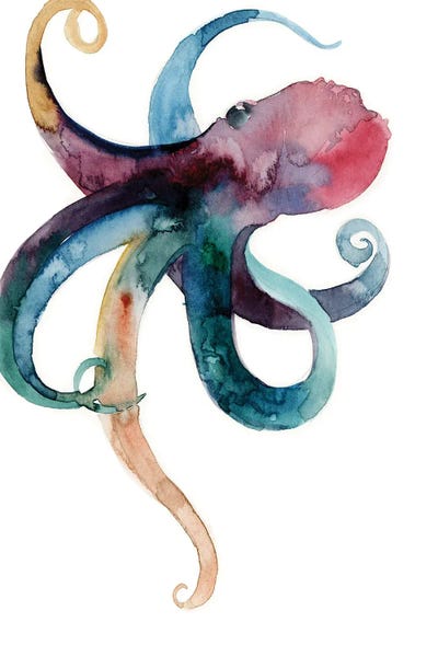 Serene Watercolors: Octopus by Sophie Rodionov