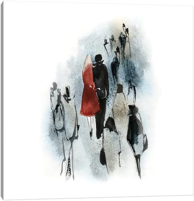 In A Crowd - Love Story Canvas Art Print - Sophie Rodionov