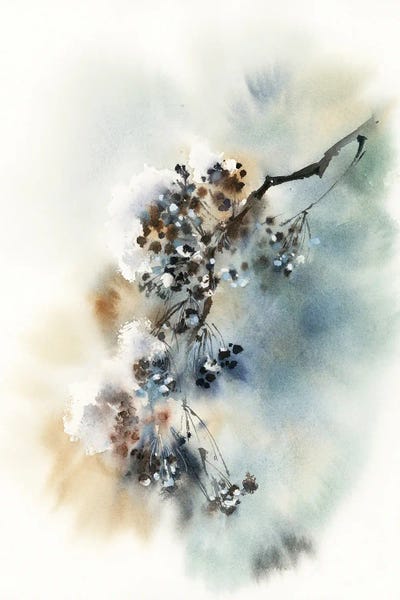 Serene Watercolors: Winter Branch by Sophie Rodionov