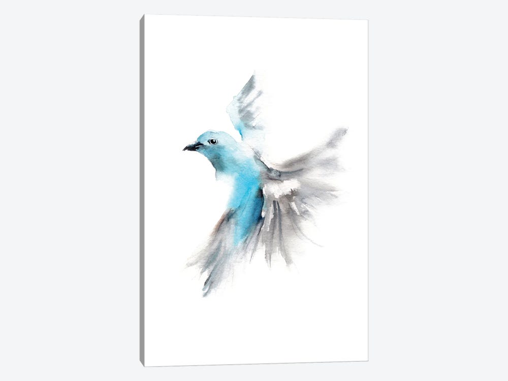 Sky Blue Flying Bird by Sophie Rodionov 1-piece Art Print