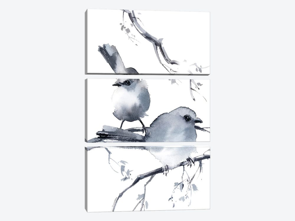 Two Birds by Sophie Rodionov 3-piece Canvas Wall Art