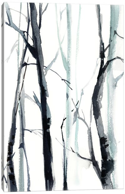 Forest I Canvas Art Print - Black & White Abstract Art