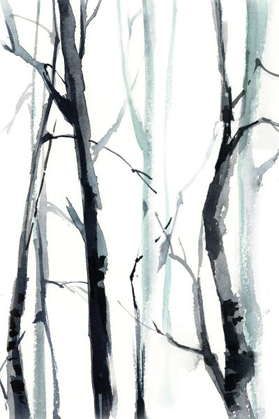 Black & White Florals: Forest I by Sophie Rodionov