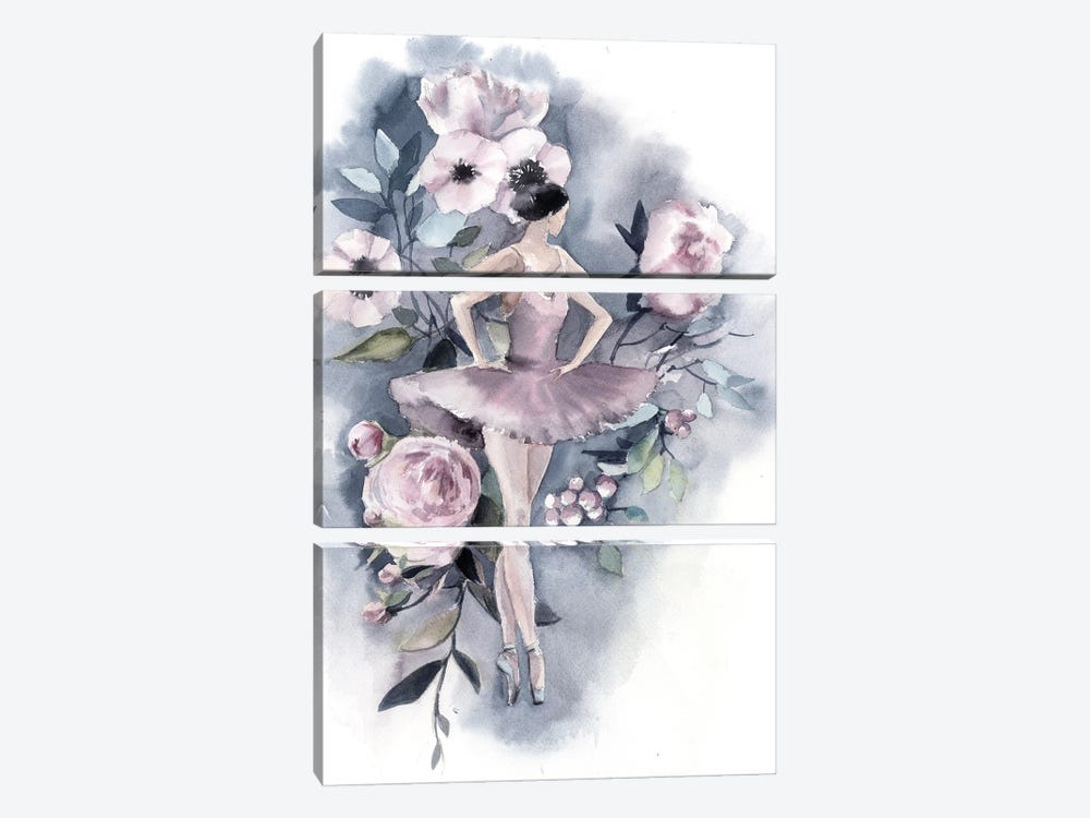Ballerina And Flowers I by Sophie Rodionov 3-piece Art Print