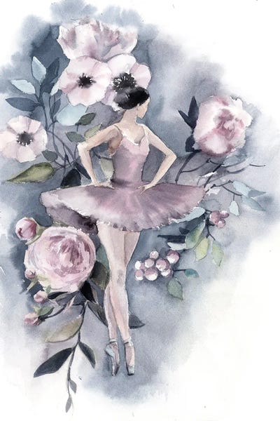 Ballet: Ballerina And Flowers I by Sophie Rodionov