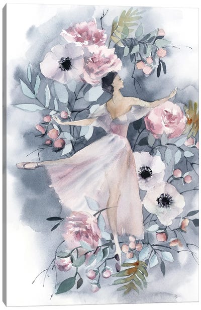 Ballerina And Flowers IV Canvas Art Print - Sophie Rodionov