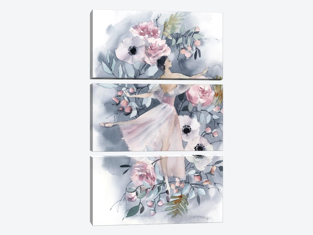 Ballerina And Flowers IV by Sophie Rodionov 3-piece Art Print