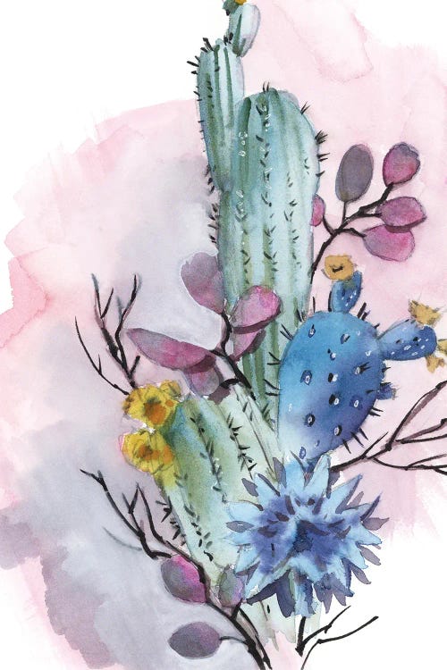 Tropical Cactus And Florals I