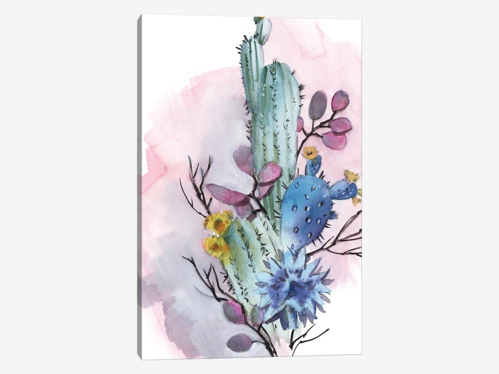 Tropical Cactus And Florals I by Sophie Rodionov 1-piece Canvas Print