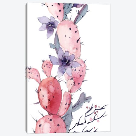 Pink Cactus II Canvas Print #SRV67} by Sophie Rodionov Canvas Artwork