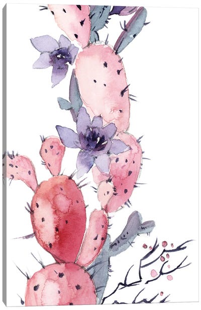 Pink Cactus II Canvas Art Print - Sophie Rodionov