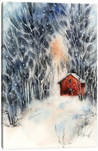 Snowy Landscape Canvas Art Print - Snow Art