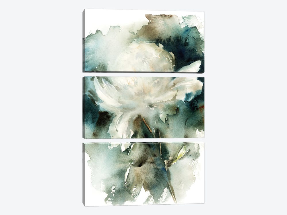 White Peony by Sophie Rodionov 3-piece Canvas Art Print
