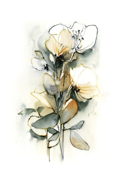 Florals In Mustard Yellow And Green II