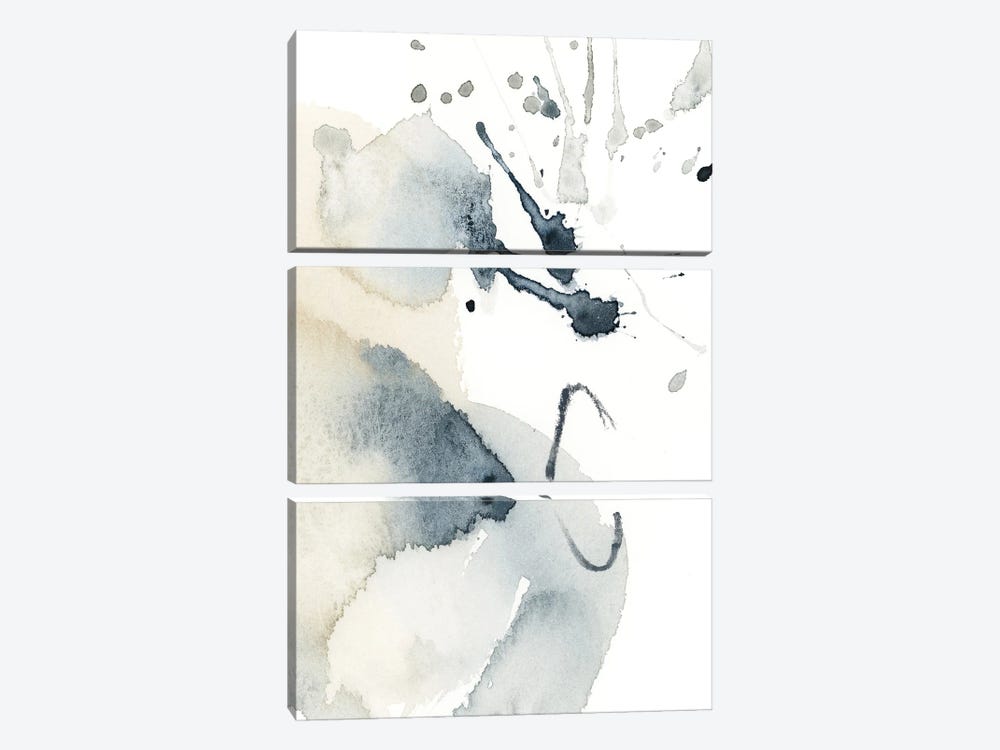 Abstract In Blue Grey And Tan IV by Sophie Rodionov 3-piece Canvas Print
