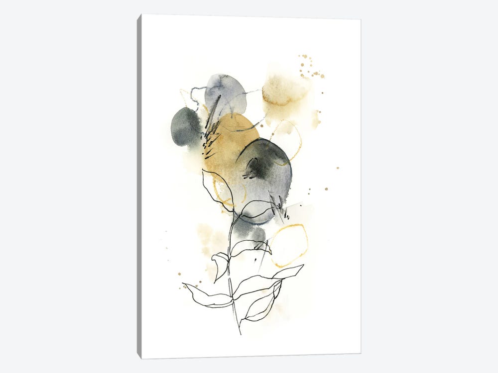 Abstract In Mustard Yellow And Grey Green I by Sophie Rodionov 1-piece Canvas Wall Art