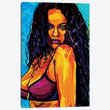 Rihanna Canvas Print #SSD13} by Only Steph Creations Art Print