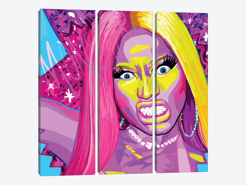 Nicki Minaj 2023 by Only Steph Creations 3-piece Canvas Wall Art