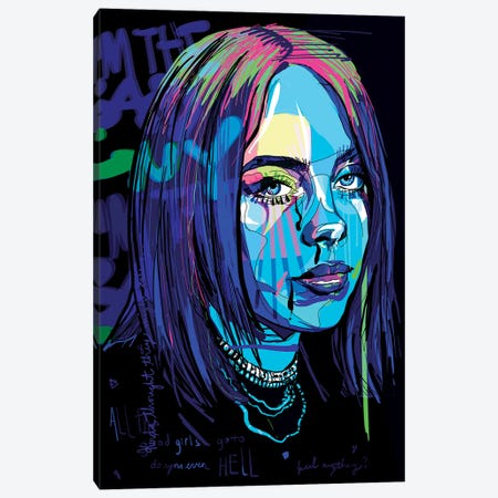 Billie Eilish Canvas Print #SSD4} by Only Steph Creations Canvas Wall Art